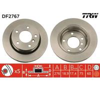 2x Disco freno ventilato DF2767 TRW per BMW 3 Coupé 3 Touring 3 3 Compact