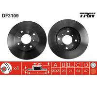 Disco freno TRW DF3109 anteriore, ventilato, 1 Pezzo