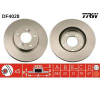 2x Disco freno ventilato DF4028 TRW per HONDA SHUTTLE LEGEND III CR-V I HR-V