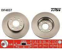 Disco freno TRW DF4037 anteriore, ventilato, 1 Pezzo