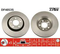 2x Disco freno ventilato DF4053S TRW per VOLVO V70 I S80 I XC70 I Cross Country