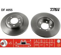2x Disco freno ventilato DF4055 TRW per BMW 3 Coupé 3 Cabriolet 3 3 Touring