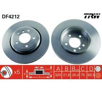 Disco freno TRW DF4212 posteriore, ventilato, 1 Pezzo