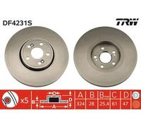 Disco freno TRW DF4231S anteriore, ventilato, 1 Pezzo