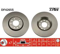 TRW DF4265S Disco freno per CADILLAC,CHEVROLET,OPEL,SAAB,VAUXHALL