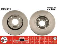 TRW DF4311 Disco freno