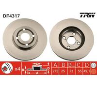 2x Disco freno ventilato DF4317 TRW per TOYOTA COROLLA COROLLA Familiare