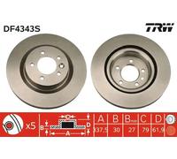 2x Disco freno ventilato DF4343S TRW per LAND ROVER RANGE ROVER SPORT I