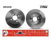 2x Disco freno ventilato DF4376 TRW per SUZUKI OPEL SUBARU