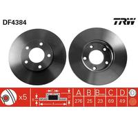 2x Disco freno ventilato DF4384 TRW per MAZDA 5 3 3 Tre volumi