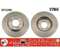 Disco freno TRW LUC DF4386 anteriore, ventilato, 1 Pezzo