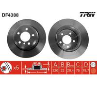 Disco freno TRW DF4388 per BMW X3 (E83) 2.0 2008-2011