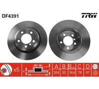 Disco freno TRW DF4391 posteriore, ventilato, 1 Pezzo