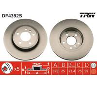 2x Disco freno ventilato DF4392S TRW per BMW X3