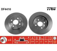 2x Disco freno ventilato DF4410 TRW per KIA RIO I Hatchback RIO I Tre volumi