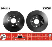 2x Disco freno ventilato DF4438 TRW per KIA RIO I Hatchback RIO I Tre volumi