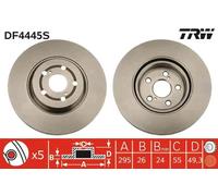 2x Disco freno ventilato DF4445S TRW per TOYOTA AVENSIS Familiare AVENSIS