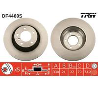 TRW Disco freno DF4460S anteriore, ventilato, altamente carbonizzato, 1 pezzo