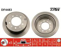 TRW Disco freno DF4483 posteriore ventilato 1 pezzo