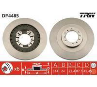 Disco freno TRW DF4485 anteriore, ventilato, 1 Pezzo