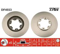 Disco freno TRW DF4553 anteriore, ventilato, 1 Pezzo