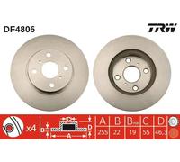 2x Disco freno ventilato DF4806 TRW per TOYOTA YARIS YARIS / VIOS Tre volumi