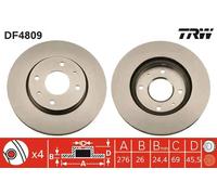 Disco freno TRW DF4809 anteriore, ventilato, 1 Pezzo