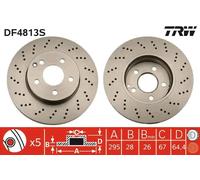 Disco freno TRW DF4813S anteriore, ventilato, perforato, 1 Pezzo