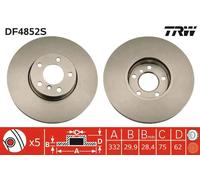 2x Disco freno ventilato DF4852S TRW per BMW X5 X6