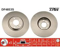 Disco freno TRW DF4853S anteriore, ventilato, altamente carbonizzato, 1 Pezzo