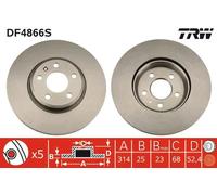 TRW DF4866S Disco freno per AUDI
