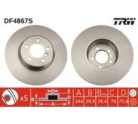 2x Disco freno ventilato DF4867S TRW per LAND ROVER RANGE ROVER III