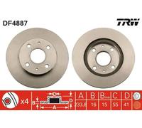 Disco freno TRW DF4887 anteriore, ventilato, 1 Pezzo