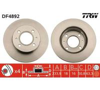 TRW Disco freno DF4892 anteriore ventilato 234 mm