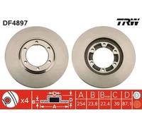 TRW Disco freno DF4897 Ventilato Ø254 mm Anteriore per Mitsubishi L200