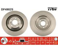 TRW DF4902S Disco freno per AUDI,BENTLEY,VW