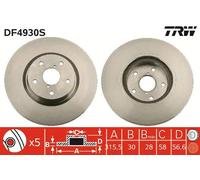 Disco freno TRW DF4930S anteriore, ventilato, altamente carbonizzato, 1 Pezzo