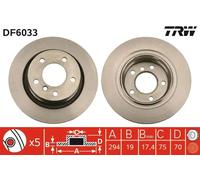 2x Disco freno ventilato DF6033 TRW per BMW Z4 Roadster Z4 Coupé