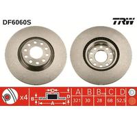 2x Disco freno DF6060S TRW per AUDI A6 C5 A6 C5 Avant