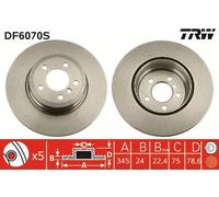 2x Disco freno ventilato DF6070S TRW per BMW X5 X6