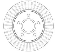 2x Disco freno ventilato DF6253S TRW per FIAT DODGE CHRYSLER
