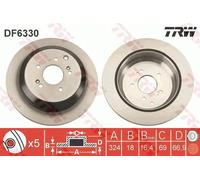 2x Disco freno ventilato DF6330 TRW per HYUNDAI ix55