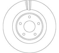 2x Disco freno ventilato DF6496S TRW