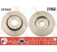 TRW Disco freno DF6520 anteriore ventilato 1 pezzo