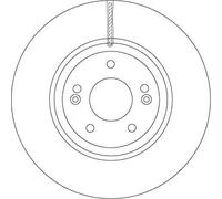 2x Disco freno ventilato DF6545S TRW per HYUNDAI ix55