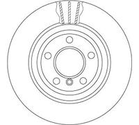 2x Disco freno ventilato DF6617S TRW per BMW 5 5 Touring
