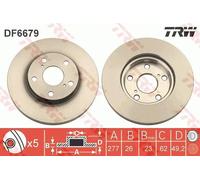 Disco freno TRW DF6679 anteriore, ventilato, 1 Pezzo