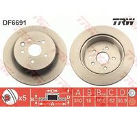 Disco freno TRW DF6691 posteriore, ventilato, 1 Pezzo