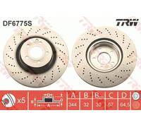 2x Disco freno ventilato DF6775S TRW per MERCEDES-BENZ CLASSE C Coupé