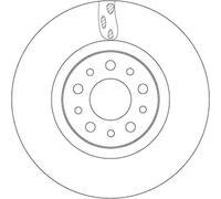 TRW disco freno DF6933 ventilato diametro 281 spessore 26 mm 5 fori